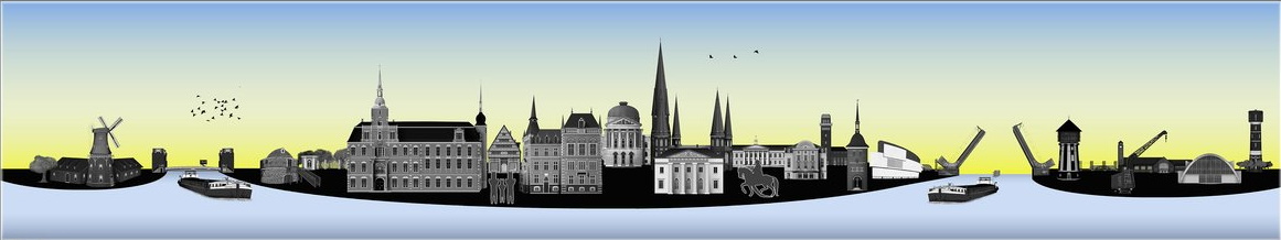 Skyline von Oldenburg mit Wahrzeichen